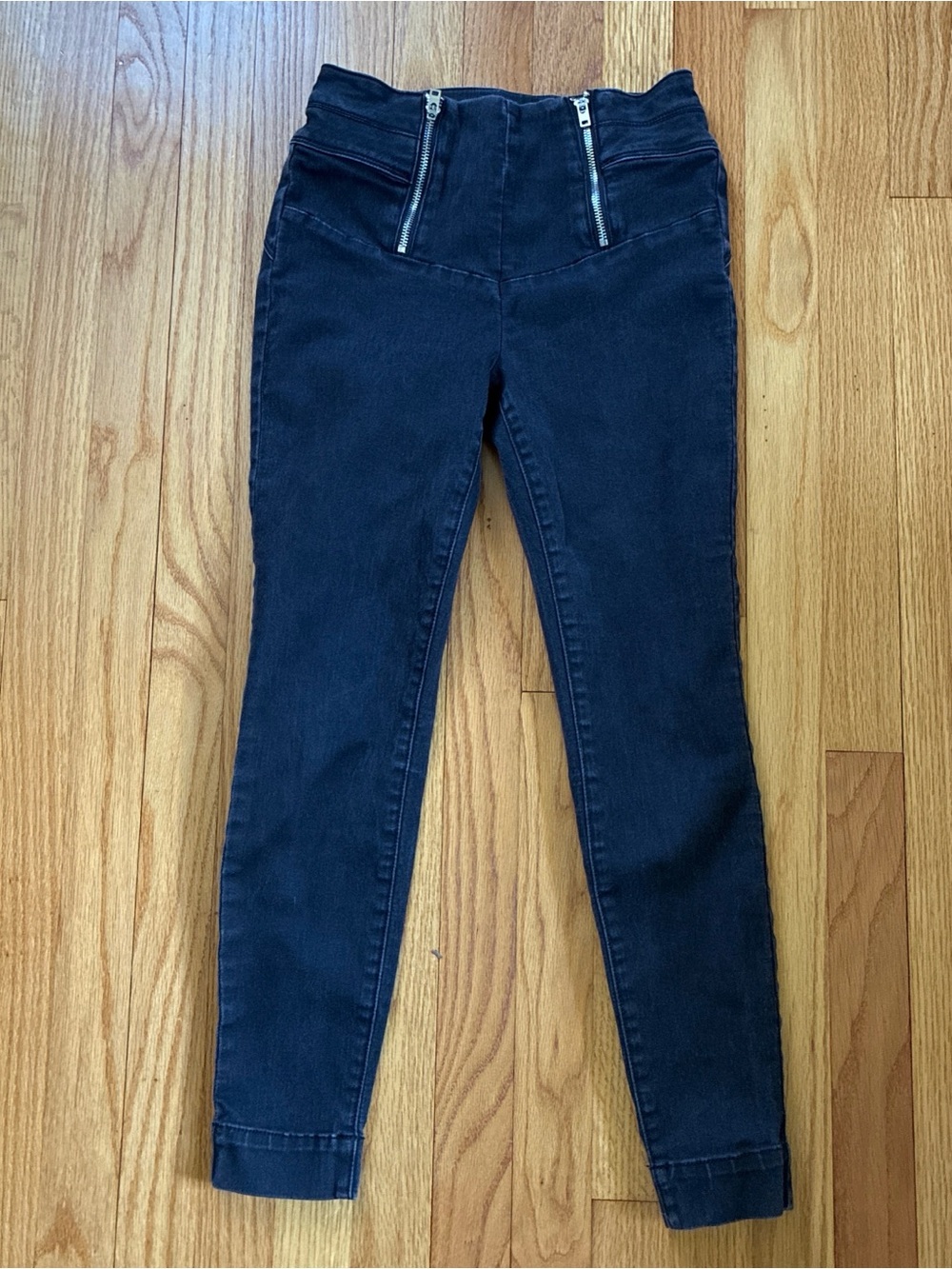 bebe Black Pants with Silver Logo Accent